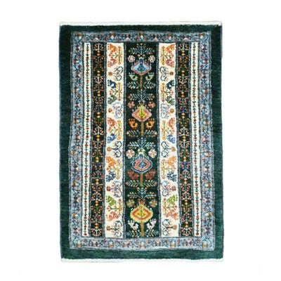 ペルシャ絨毯<br>シラーズ産ギャッベ<br>ファインカシュクリ<br>毛100％　59×85cm<br>商品番号85758