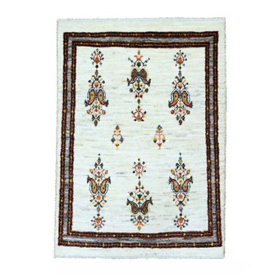 ペルシャ絨毯<br>シラーズ産ギャッベ<br>ファインカシュクリ<br>毛100％　62×89cm<br>商品番号85769