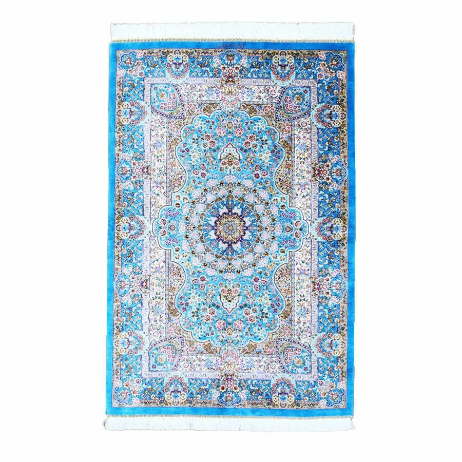 最高級 ペルシャ絨毯 クム産 アルサラーニ工房 シルク100% 148×96cm 高級ペルシャ絨毯クム産シルク100％ ジャムシディ工房 90×61cm（FN