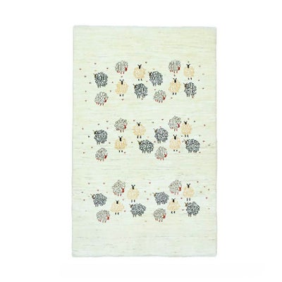 ペルシャ絨毯<br>シラーズ産ギャッベ<br>ファインカシュクリ<br>毛100%　103×163cm <br>商品番号R86041