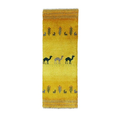 ペルシャ絨毯<br>シラーズ産ギャッベ<br>毛100%　51×145cm<br>商品番号 86097