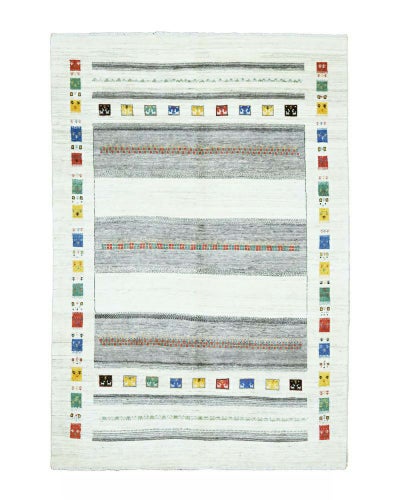 ペルシャ絨毯<br>シラーズ産ギャッベ<br>ファインカシュクリ<br>毛100％ 180×255cm<br>商品番号86075