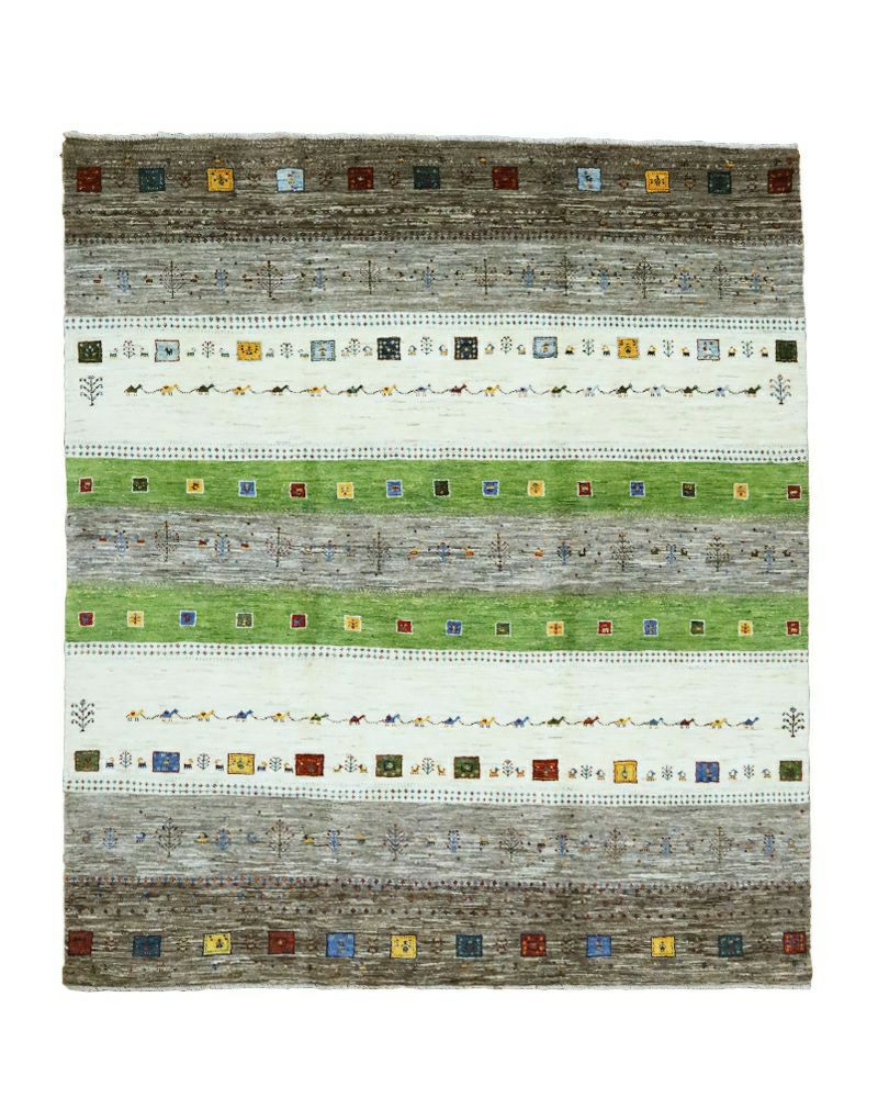 ペルシャ絨毯ファインカシュクリ毛100％ 204×248cm商品番号86078