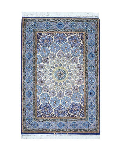 ペルシャ絨毯<br>イスファハン産<br>ジャジャディ工房<br>毛＆絹 139x203cm<br>商品番号86136