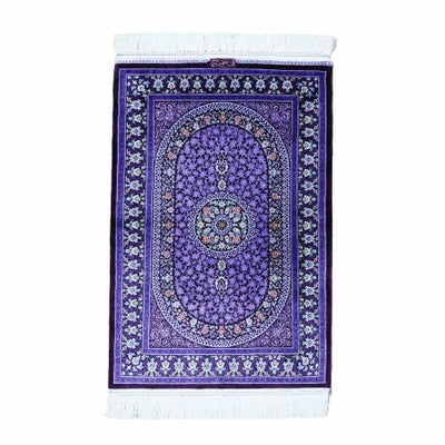 ペルシャ絨毯 クム産<br>マスミ工房<br>絹100％　58×90cm<br>商品番号86149
