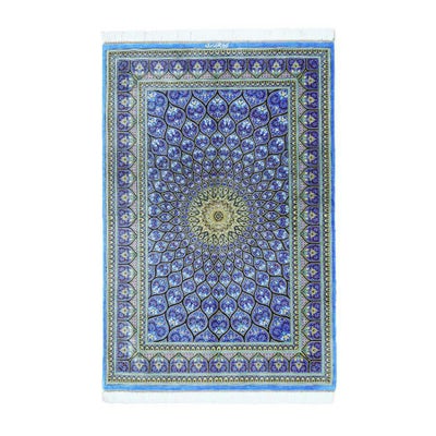 ペルシャ絨毯 クム産<br>ムサビ工房<br>絹100% 98x151cm<br>商品番号86155