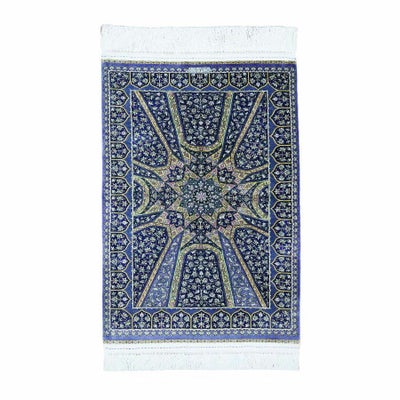 ペルシャ絨毯 クム産<br>マスミ工房<br>絹100％　60×86ｃｍ<br>商品番号87093