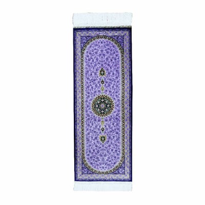 ペルシャ絨毯 クム産<br>マスミ工房<br>絹100％　37×102ｃｍ<br>商品番号87087