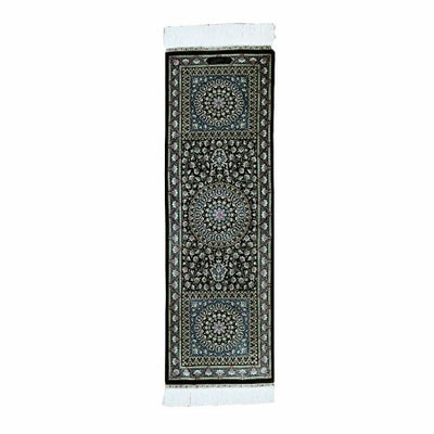 ペルシャ絨毯 クム産 マスミ工房<br>絹100％　37×114ｃｍ<br>商品番号87088
