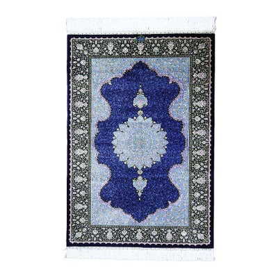 ペルシャ絨毯 クム産<br>ザリン工房<br>絹100% 80×117cm<br>商品番号87103