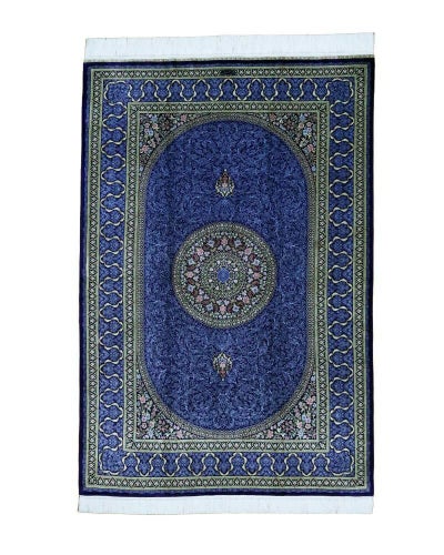 ペルシャ絨毯 クム産<br>マスミ工房<br>絹100％　130×190cm<br>商品番号87074