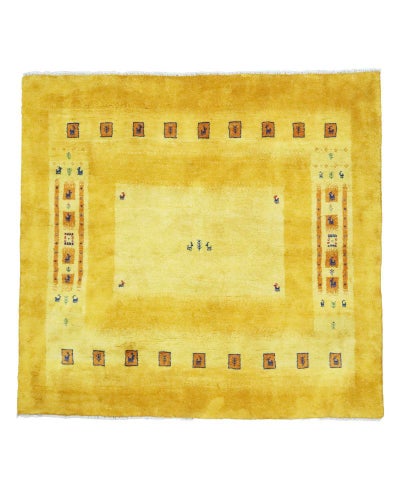 ペルシャ絨毯<br>シラーズ産ギャッベ<br>毛100％　190×200cm<br>商品番号87254