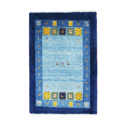 ペルシャ絨毯<br>シラーズ産ギャッベ<br>ファインカシュクリ<br>毛100％　60×90cm<br>商品番号87411