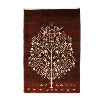 ペルシャ絨毯<br>シラーズ産ギャッベ<br>ファインカシュクリ<br>毛100％ 81×124cm<br>商品番号 87417