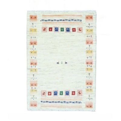 ペルシャ絨毯<br>シラーズ産ギャッベ<br>ファインカシュクリ<br>毛100％ 80×118cm<br>商品番号 87420