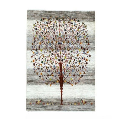 ペルシャ絨毯<br>シラーズ産ギャッベ<br>ファインカシュクリ<br>毛100%　100×160cm <br>商品番号87421