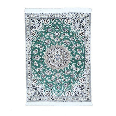 ペルシャ絨毯<br>ナイン産<br>毛＆絹 90×127cm<br>商品番号84569