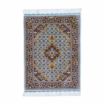 ペルシャ絨毯クム産<br> アミール工房<br>絹100% 50×70cm<br>商品番号87564