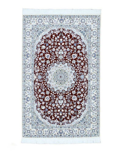 ペルシャ絨毯<br>ナイン産<br>毛＆絹　130×202cm<br>商品番号87606