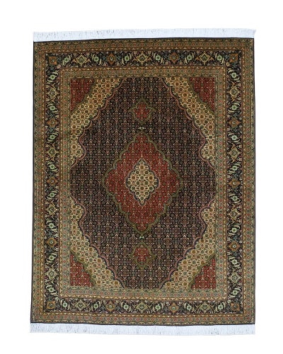 ペルシャ絨毯<br>タブリーズ産<br>毛＆絹  150×195cm<br>商品番号87656