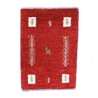  ペルシャ絨毯　手織り<br>ギャッベ<br>42×58cm<br>No.87959