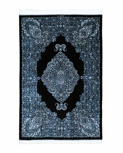 ペルシャ絨毯 クム産 <br>エラミ工房<br>絹100% 133×203cm<br>商品番号87706