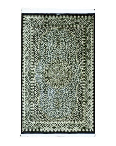 ペルシャ絨毯 クム産 <br>ムサヴィ工房<br>絹100％　150×240cm<br>商品番号87679