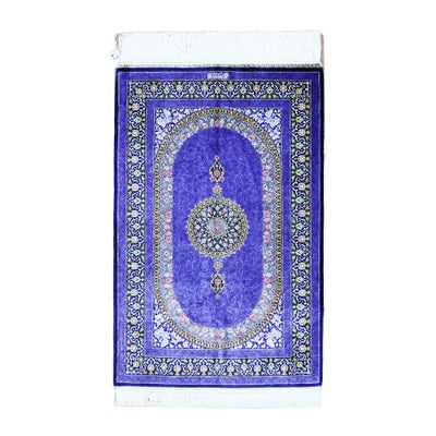 ペルシャ絨毯 クム産<br>ヤーリ工房<br>絹100%  72×110cｍ<br>商品番号87714