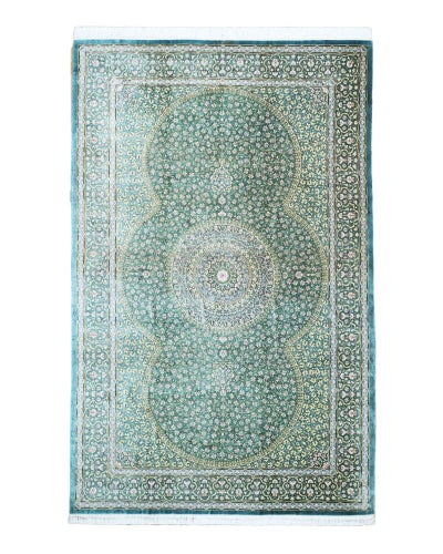 ペルシャ絨毯 クム産<br>エリヤシ工房<br>絹100% 205×302cm<br>商品番号88141