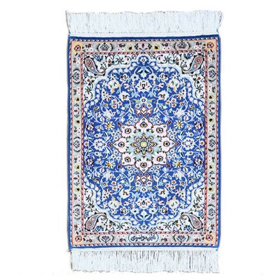 ペルシャ絨毯<br>ナイン産(6La)シシラ<br>モルタザヴィ工房<br>毛＆絹 51×71cm<br>商品番号 87567