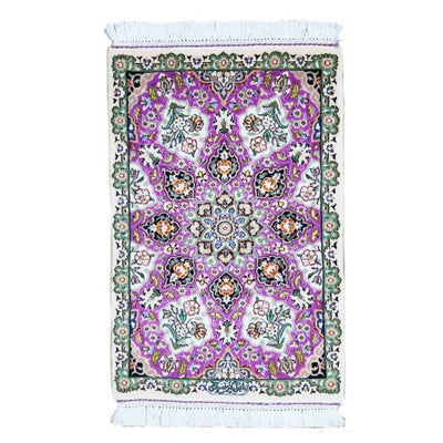 ペルシャ絨毯<br>ナイン産(6La)シシラ<br>モルタザヴィ工房<br>毛＆絹 50×77cm<br>商品番号 87569