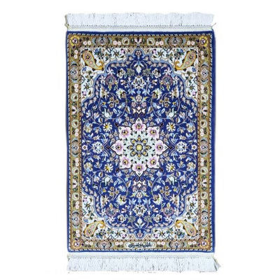 ペルシャ絨毯<br>ナイン産(6La)シシラ<br>モルタザヴィ工房<br>毛＆絹 51×73cm<br>商品番号 87571
