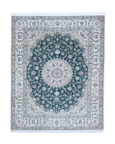 ペルシャ絨毯<br>ナイン産（シシラ）<br>アハワン工房<br>毛＆絹  205×252cm<br>商品番号88249