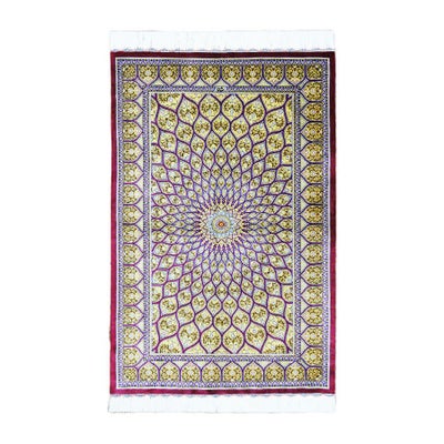 ペルシャ絨毯クム産<br>シャナ工房<br>絹100% 79×121cm<br>商品番号88254