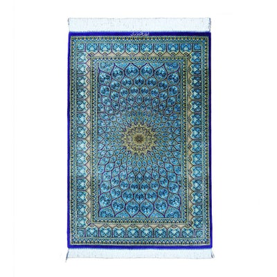 ペルシャ絨毯クム産<br>ムサビ工房<br>絹100% 80x120cm<br>商品番号88431