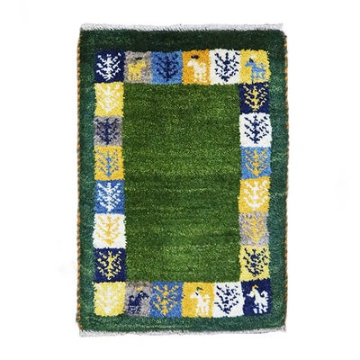  ペルシャ絨毯　手織り<br>ギャッベ<br>39×56cm<br>No.87806