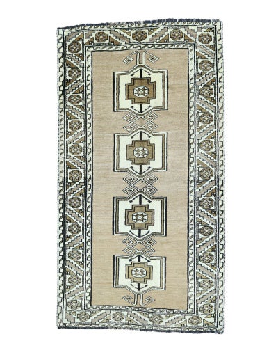 ペルシャ絨毯<br>シラーズ産<br>毛100％ 102×197cm<br>商品番号75517