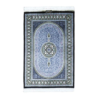 ペルシャ絨毯 クム産<br>マスミ工房<br>絹100％　59×91cm<br>商品番号88464
