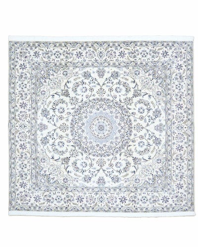 ペルシャ絨毯<br>ナイン産<br>毛＆絹 245×246cm<br>商品番号88490