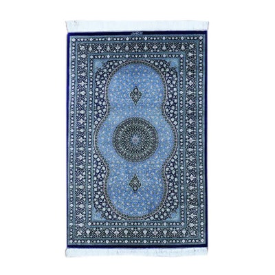 ペルシャ絨毯 クム産<br>アミーラン工房<br>絹100% 100×152cm<br>商品番号88430