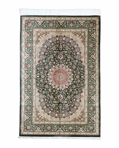 ペルシャ絨毯クム産<br>ジョジョイファッラー工房<br>絹100% 136×207cm<br>商品番号88700
