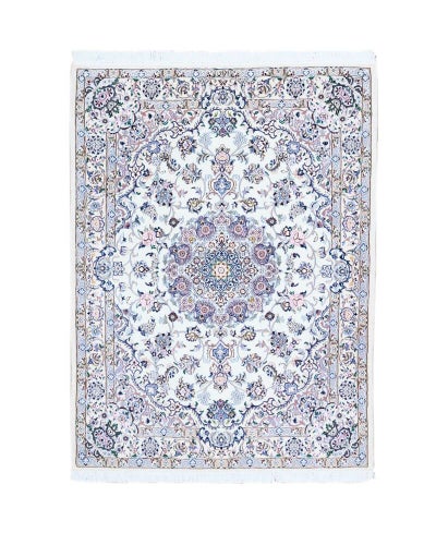 ペルシャ絨毯<br>ナイン産アカーワン工房<br>毛＆絹  150×202cm<br>商品番号88922