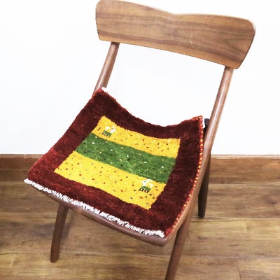 ギャッベ　シラーズ産　<br>43×37cm　レッド　<br>No.88858