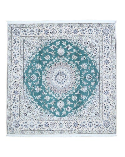 ペルシャ絨毯<br>ナイン産<br>毛&絹　202×202cm<br>商品番号88724