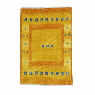 ペルシャ絨毯<br>シラーズ産ギャッベ<br>毛100％ 83×120cm<br>商品番号 89005