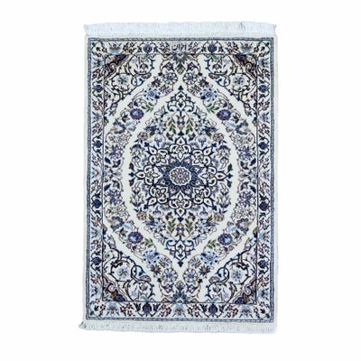ペルシャ絨毯<br>ナイン産アカーワン工房<br>毛＆絹 53×80cm<br>商品番号 89240
