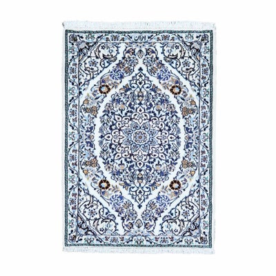 ペルシャ絨毯<br>ナイン産アカーワン工房<br>毛＆絹 57×83cm<br>商品番号 89244