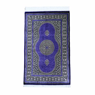 ペルシャ絨毯 クム産<br>ムサビ工房<br>絹100％ 97×155cm<br>商品番号89234