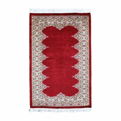 パキスタン絨毯　手織り<br>カフカディアン工房<br>毛＆絹 79×126cm<br>商品番号88917