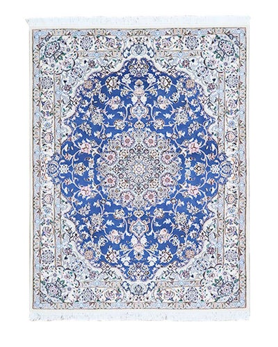 ペルシャ絨毯 <br>ナイン産<br>アカーワン工房<br>毛＆絹  150×200cm<br>商品番号88923